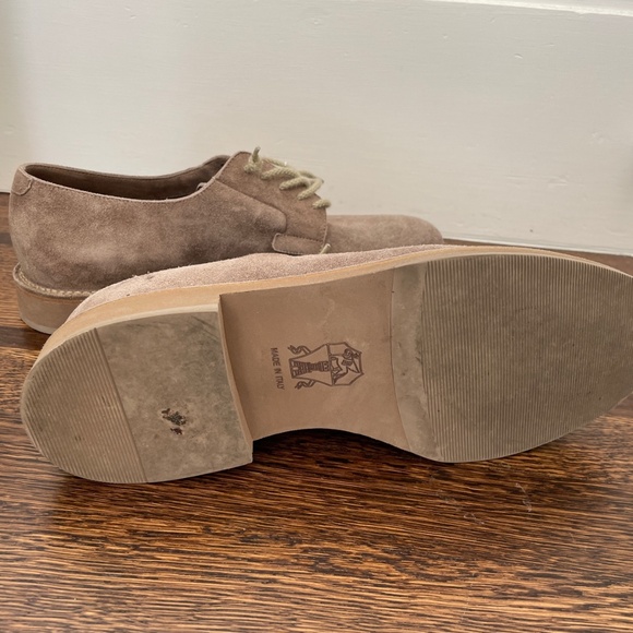 Brunello Cucinelli Taupe Suede Lace Up Oxford Shoes Mens Size 42 - Picture 4 of 5
